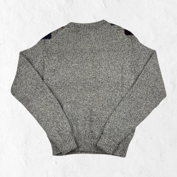 Gray Red Blue Yellow Club Room Vintage Argyle 100% Wool Sweater Size XL - Picture 3 of 4